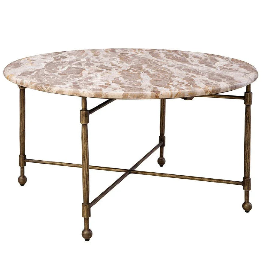 Colmar Marble Top Round Cocktail Table - LOOMLAN - Furniture Classics - Coffee Tables