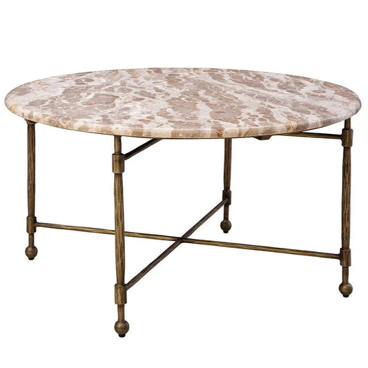 Colmar Marble Top Round Cocktail Table - LOOMLAN - Furniture Classics - Coffee Tables