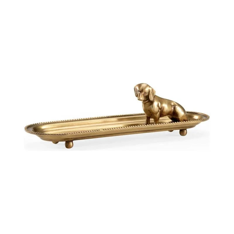 Colonel Coin Antique Brass Finish Tray - LOOMLAN - Wildwood - Trays