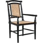 Colonial Bamboo Wood Black Arm Chair - LOOMLAN - Noir - Accent Chairs