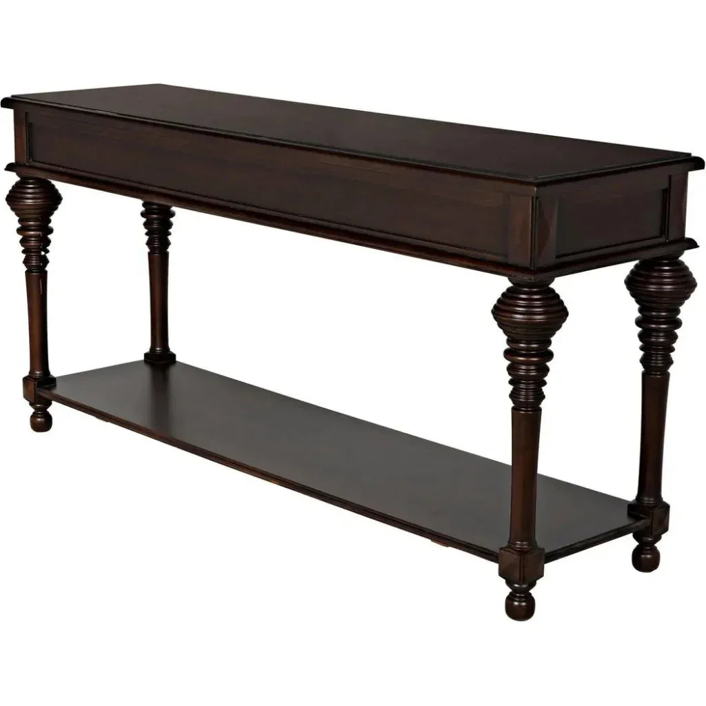 Colonial Wood Large Rectangle Sofa Table - LOOMLAN - Noir - Side Tables