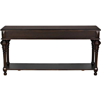 Colonial Wood Large Rectangle Sofa Table - LOOMLAN - Noir - Side Tables