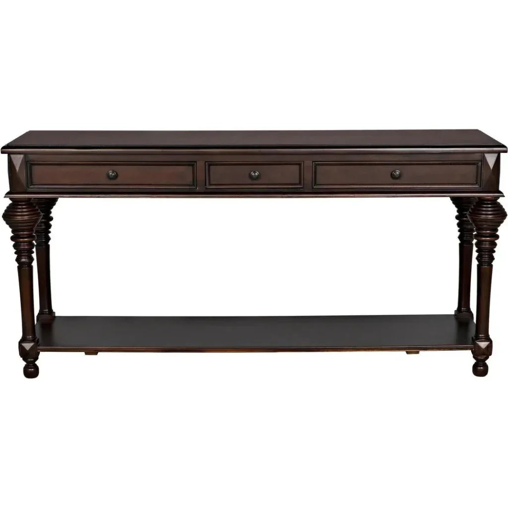 Colonial Wood Large Rectangle Sofa Table - LOOMLAN - Noir - Side Tables
