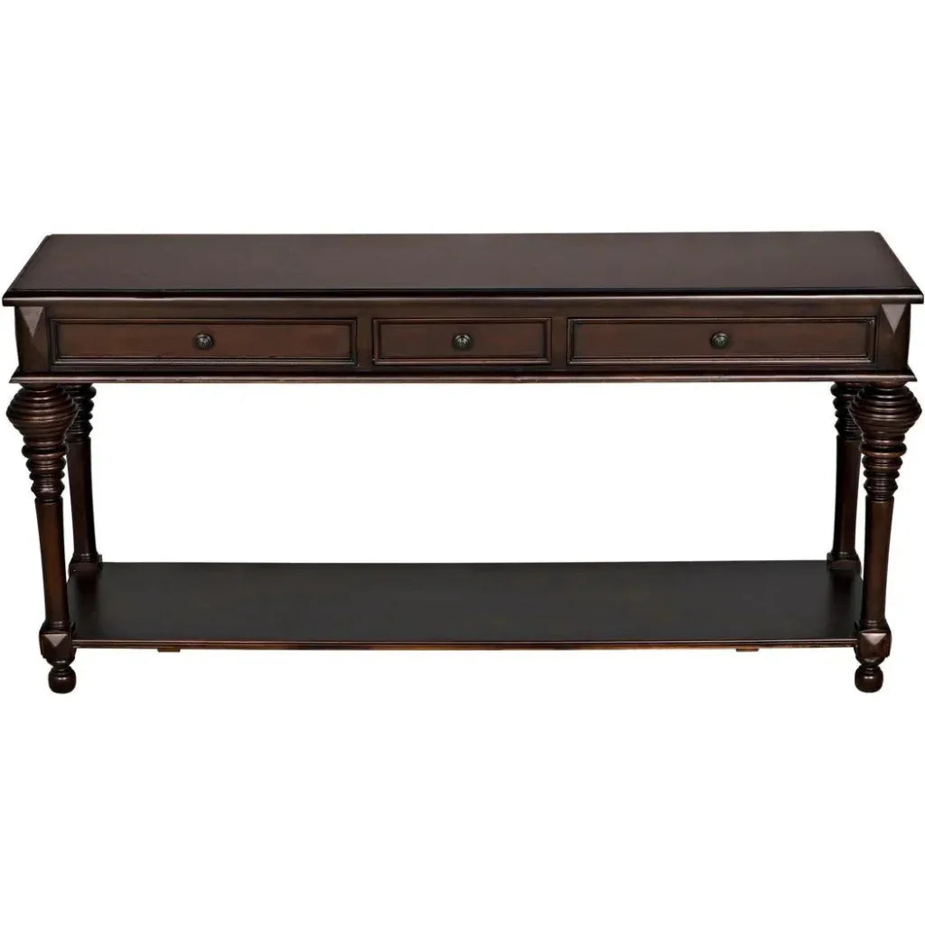 Colonial Wood Large Rectangle Sofa Table - LOOMLAN - Noir - Side Tables