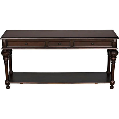 Colonial Wood Large Rectangle Sofa Table - LOOMLAN - Noir - Side Tables