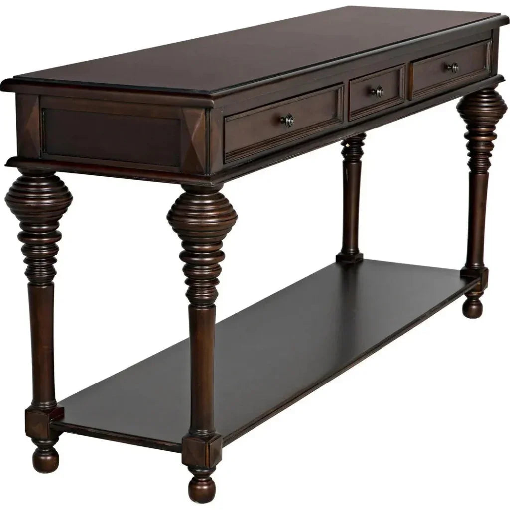 Colonial Wood Large Rectangle Sofa Table - LOOMLAN - Noir - Side Tables