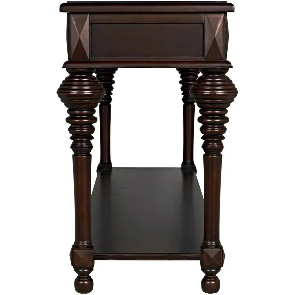 Colonial Wood Large Rectangle Sofa Table - LOOMLAN - Noir - Side Tables