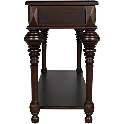 Colonial Wood Large Rectangle Sofa Table - LOOMLAN - Noir - Side Tables