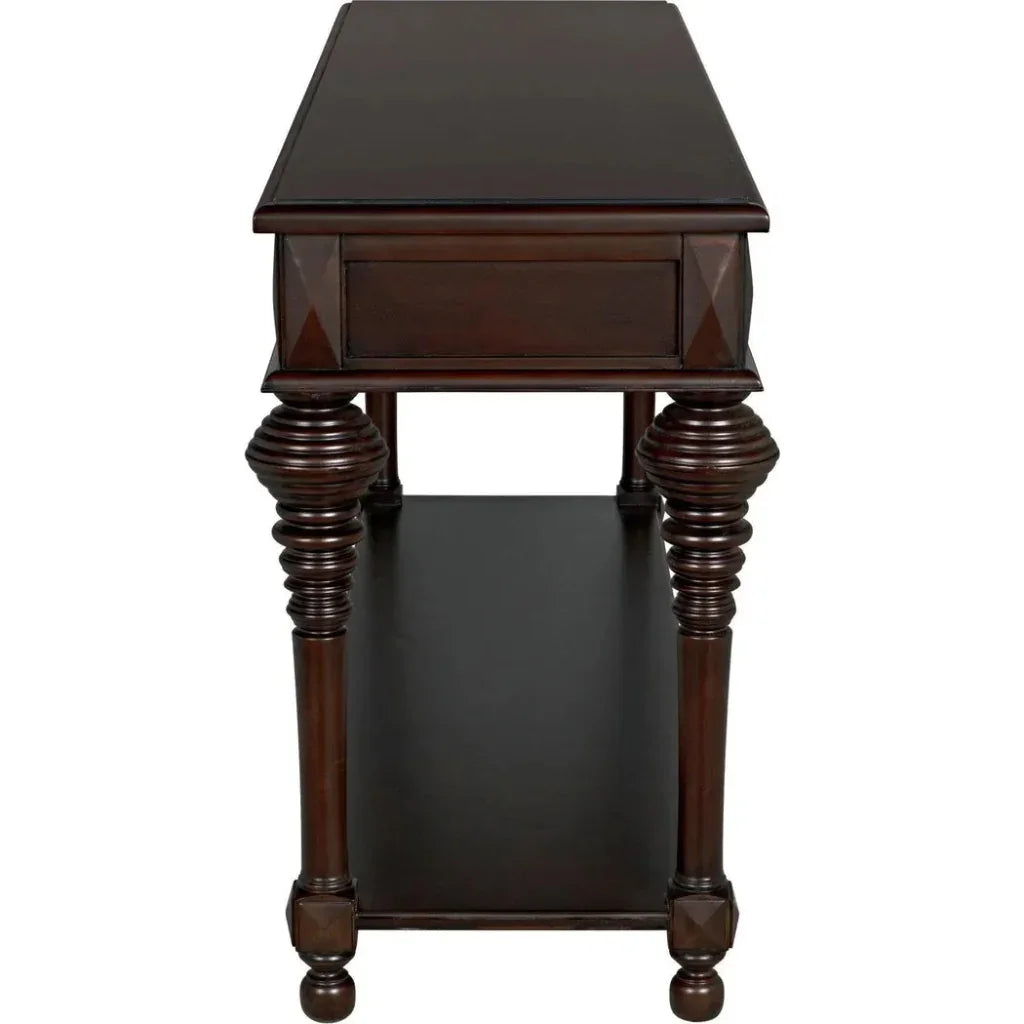 Colonial Wood Large Rectangle Sofa Table - LOOMLAN - Noir - Side Tables