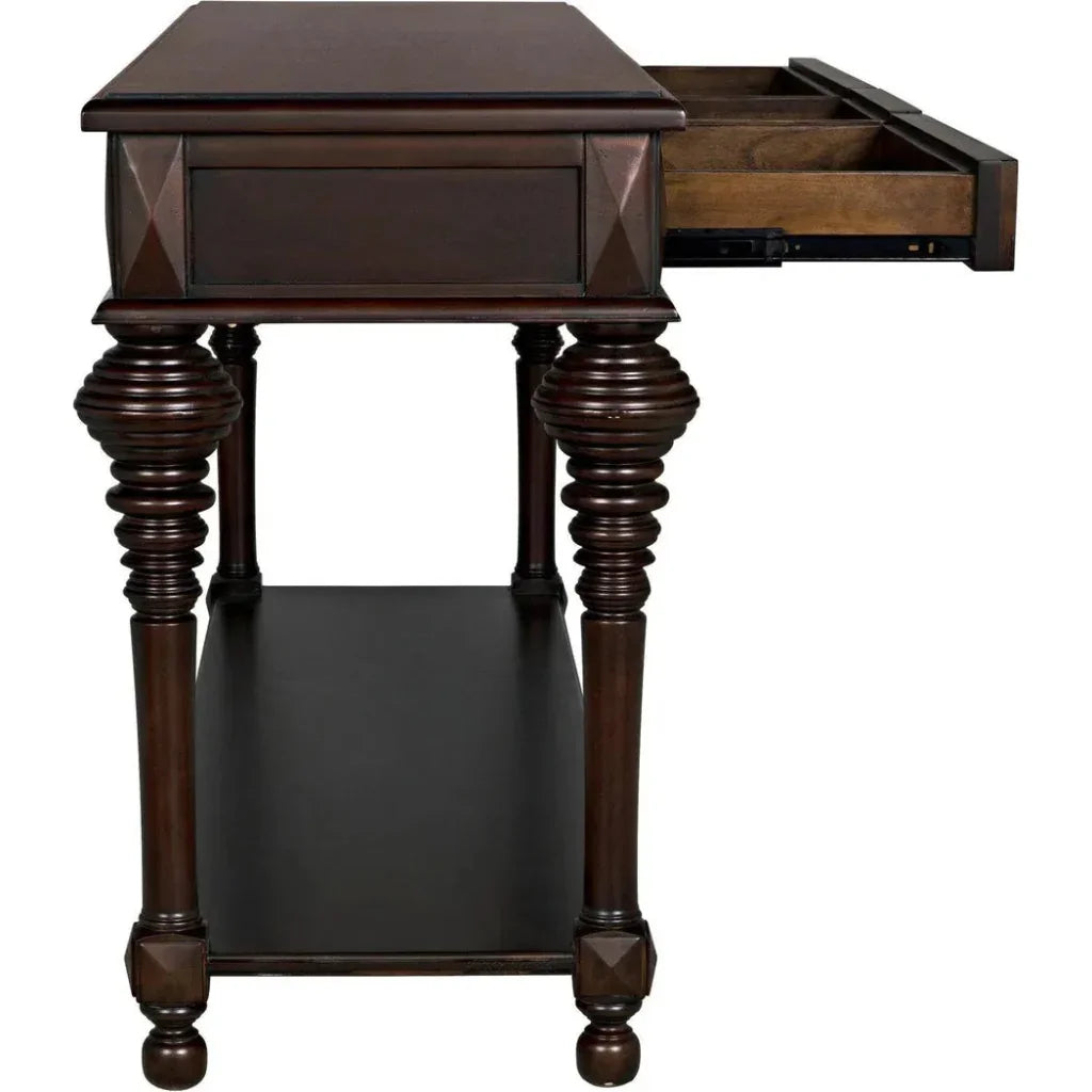 Colonial Wood Large Rectangle Sofa Table - LOOMLAN - Noir - Side Tables