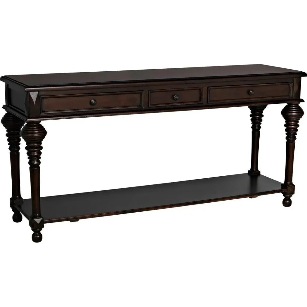 Colonial Wood Large Rectangle Sofa Table - LOOMLAN - Noir - Side Tables