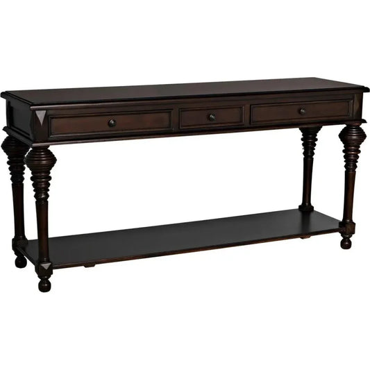 Colonial Wood Large Rectangle Sofa Table - LOOMLAN - Noir - Side Tables