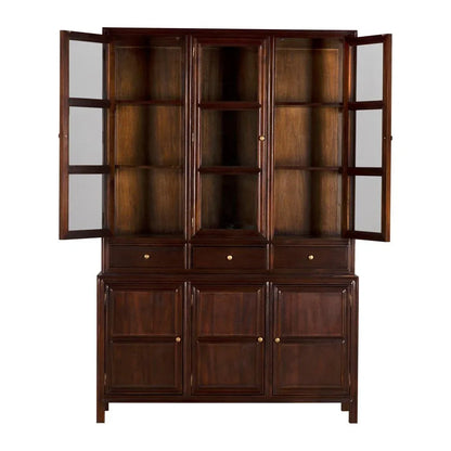 Colonial Wooden And Glass Hutch
