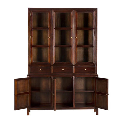 Colonial Wooden And Glass Hutch