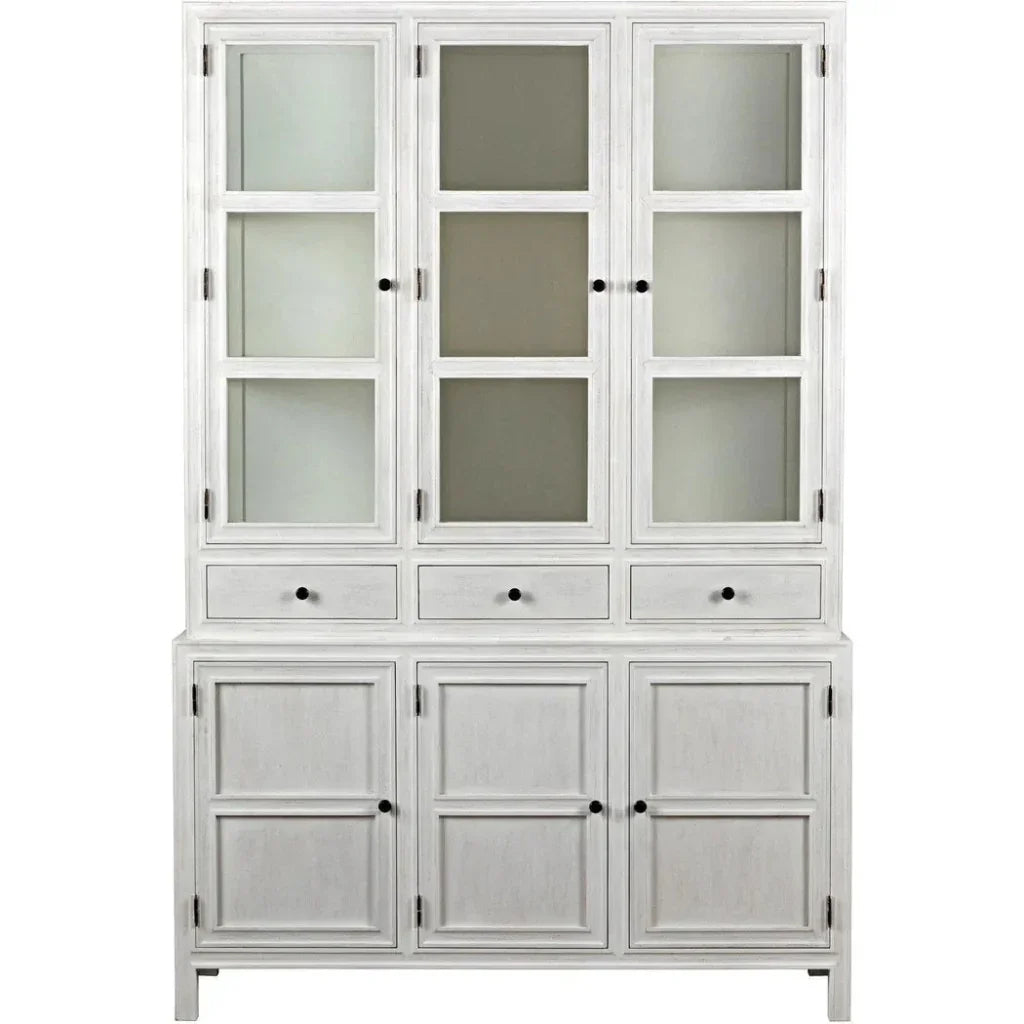 Colonial Wooden And Glass Hutch