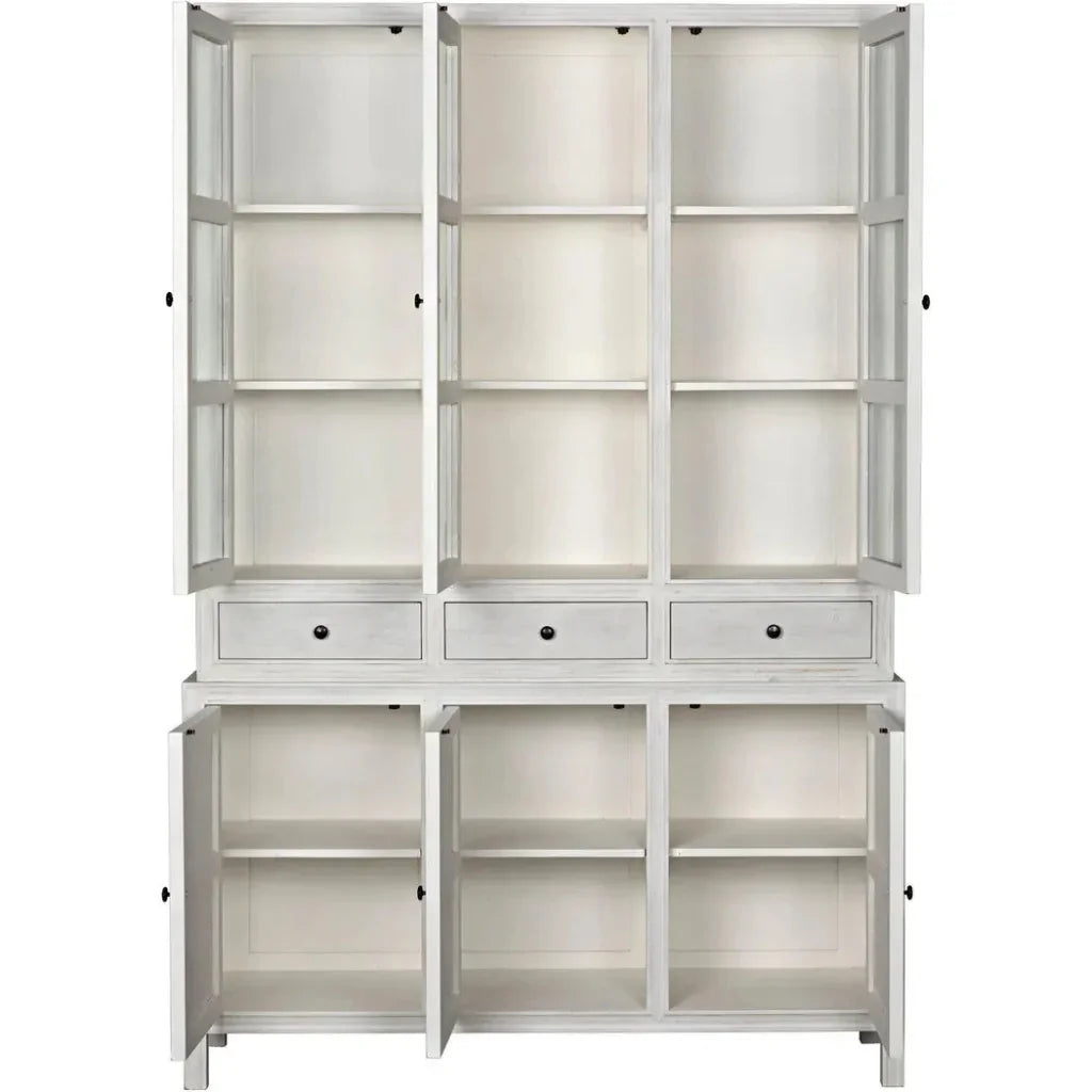 Colonial Wooden And Glass Hutch