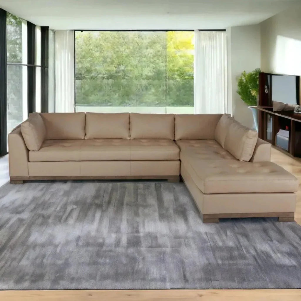 Colony Large Leather Sectional Couch Chaise - LOOMLAN - One For Victory - Sectionals