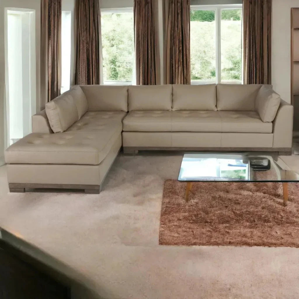 Colony Large Leather Sectional Couch Chaise - LOOMLAN - One For Victory - Sectionals