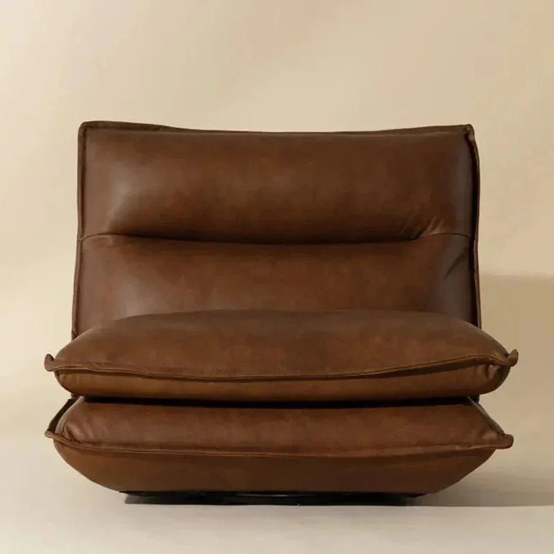 Colson Leather Swivel Armless Chair-Lounge Chairs-SUNPAN-LOOMLAN