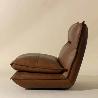 Colson Leather Swivel Armless Chair-Lounge Chairs-SUNPAN-LOOMLAN