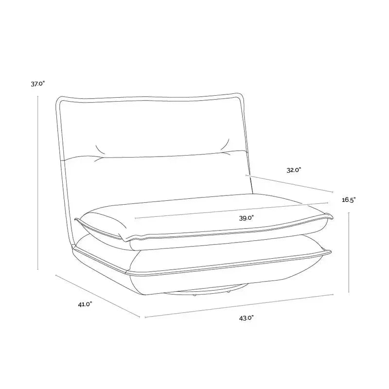 Colson Leather Swivel Armless Chair-Lounge Chairs-SUNPAN-LOOMLAN