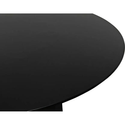 Column Dining Table, Black Steel-Dining Tables-Noir-LOOMLAN