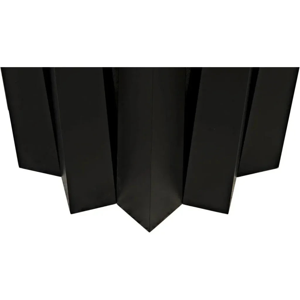 Column Dining Table, Black Steel-Dining Tables-Noir-LOOMLAN