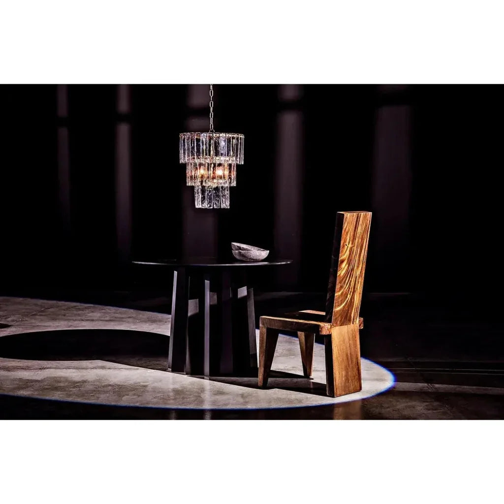 Column Dining Table, Black Steel-Dining Tables-Noir-LOOMLAN