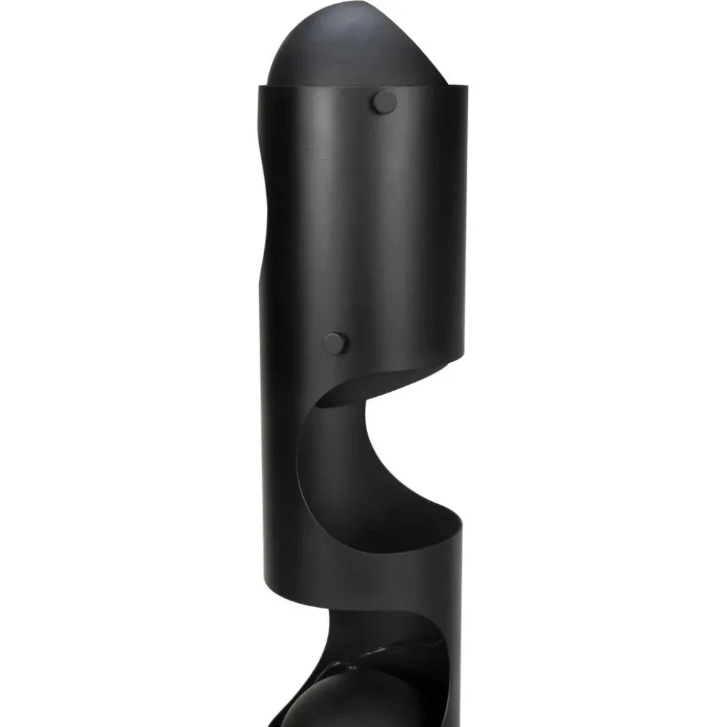 Columna Floor Lamp, Black Steel-Floor Lamps-Noir-LOOMLAN