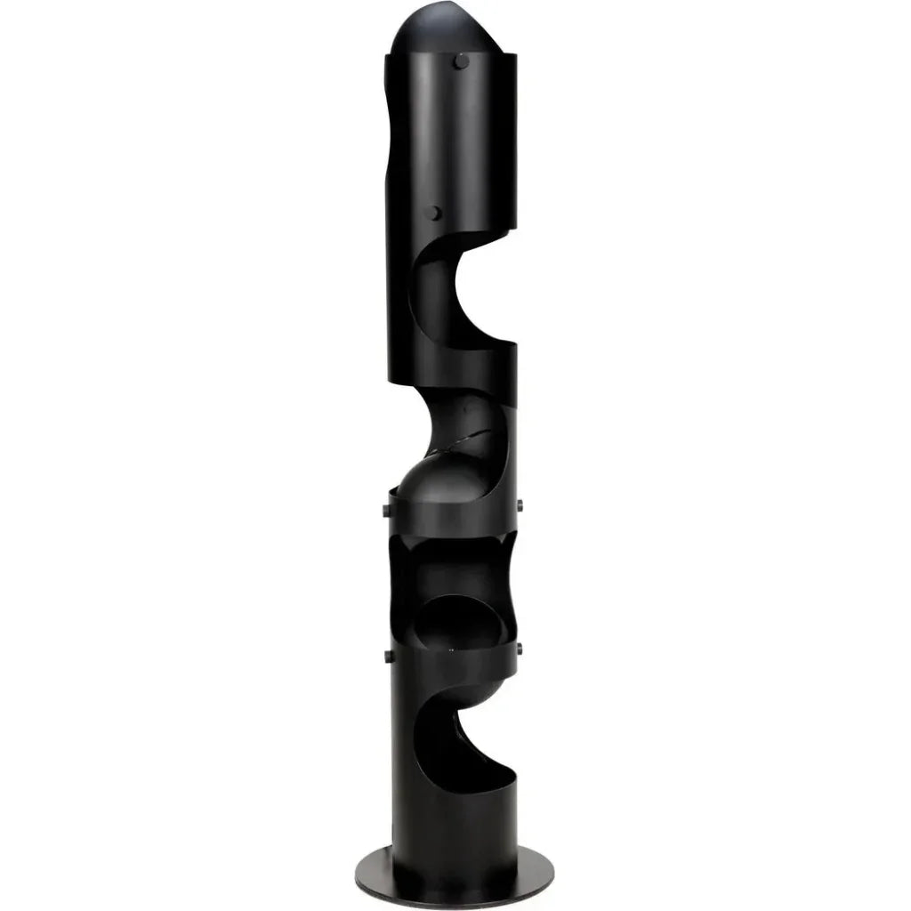 Columna Floor Lamp, Black Steel-Floor Lamps-Noir-LOOMLAN