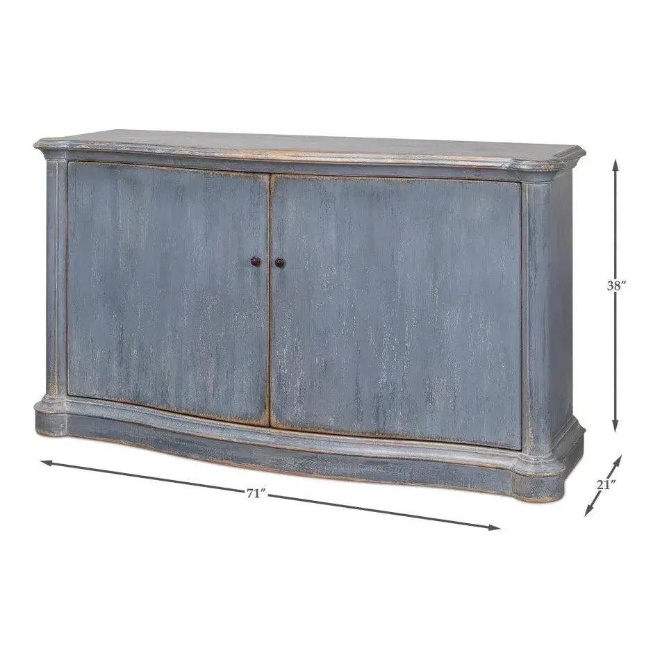 Columns Bowfront Sideboard Blue - LOOMLAN - Sarreid - Sideboards