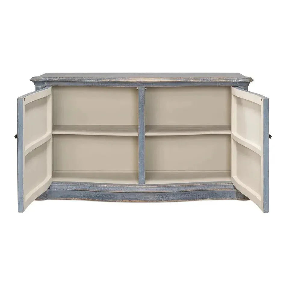 Columns Bowfront Sideboard Blue - LOOMLAN - Sarreid - Sideboards