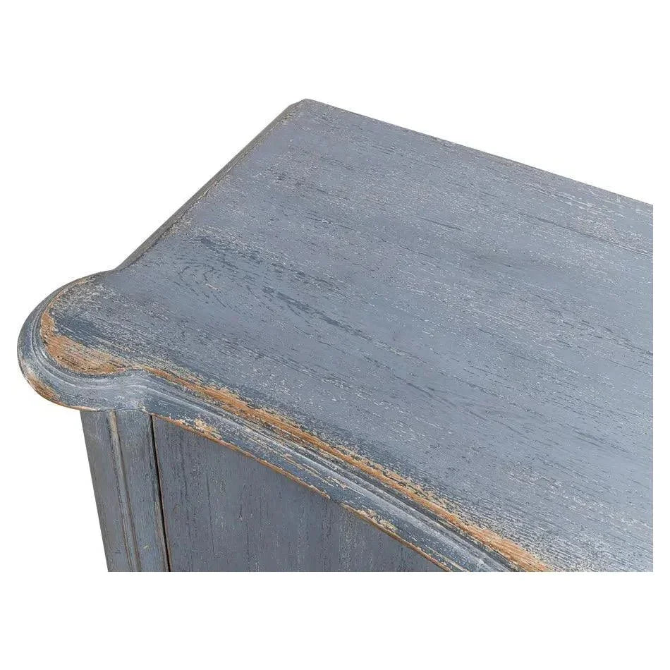 Columns Bowfront Sideboard Blue - LOOMLAN - Sarreid - Sideboards