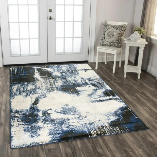 Come Abstract Blue Kitchen Hallway Runner Rug - LOOMLAN - LOOMLAN - Area Rugs