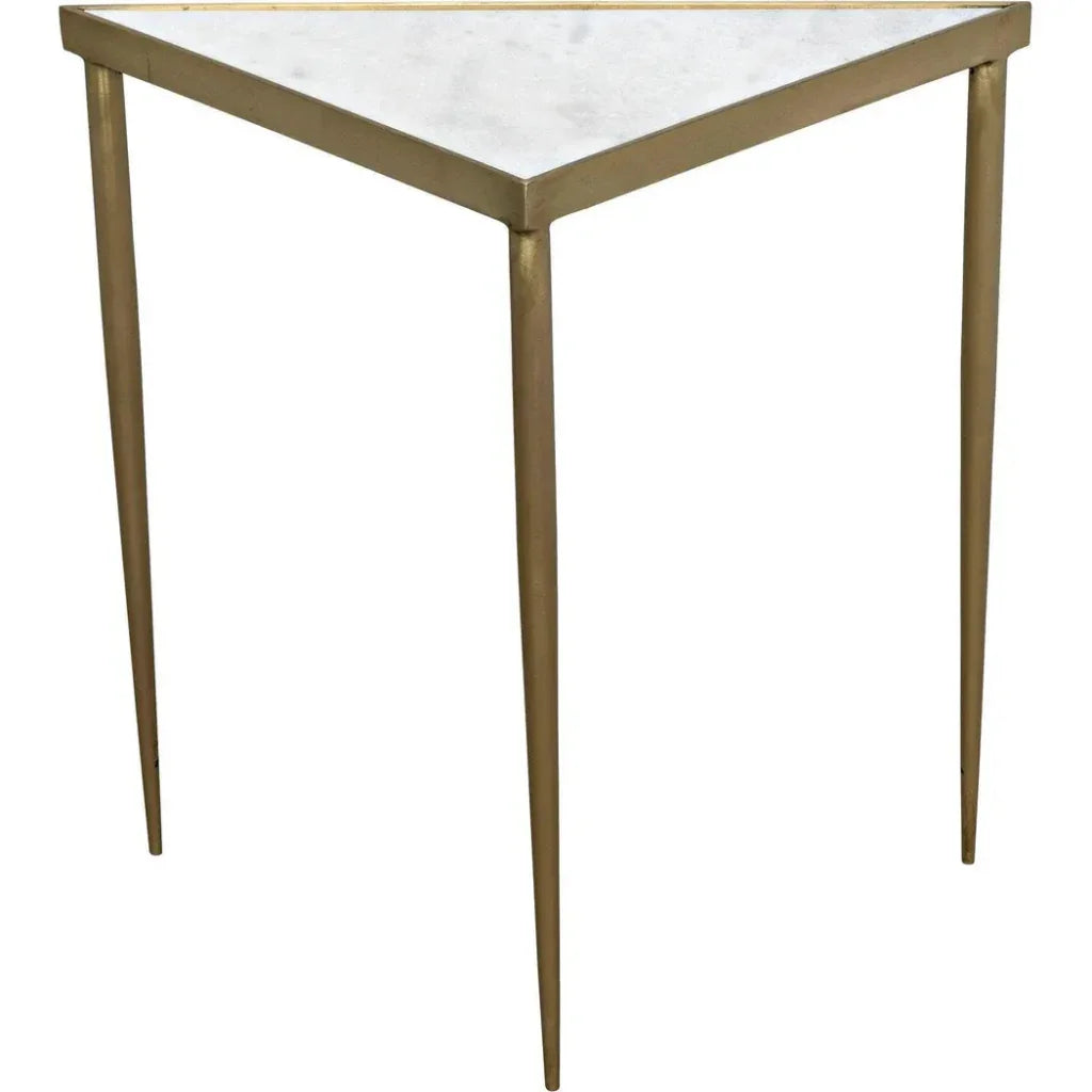Comet Steel & Marble Top Triangle Side Table - LOOMLAN - Noir - Side Tables