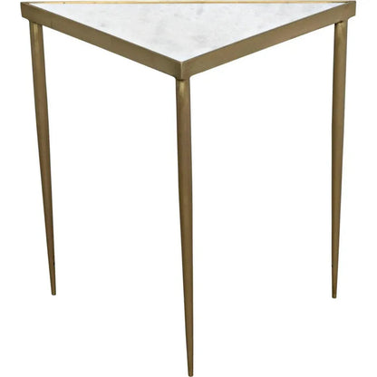 Comet Steel & Marble Top Triangle Side Table - LOOMLAN - Noir - Side Tables