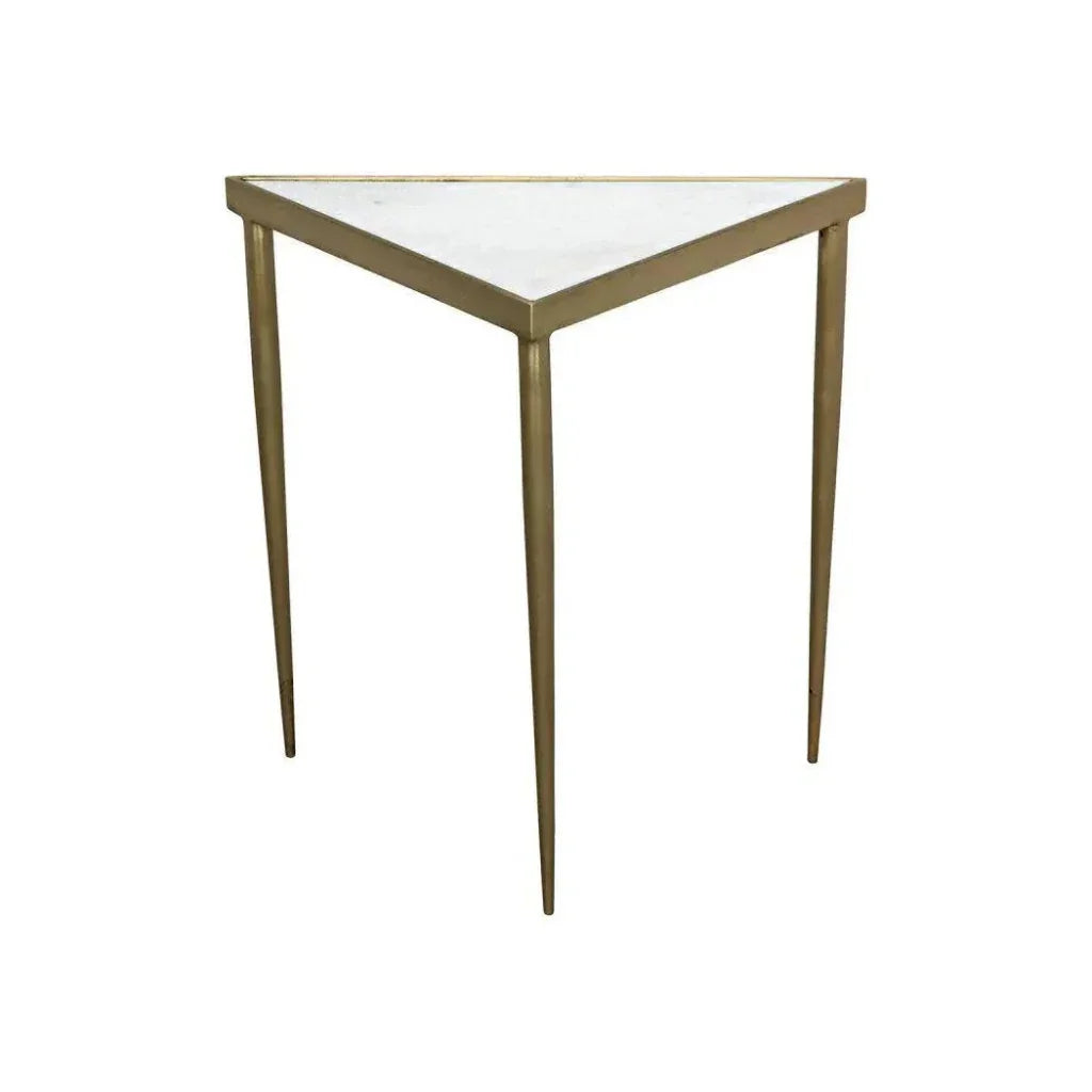 Comet Steel & Marble Top Triangle Side Table - LOOMLAN - Noir - Side Tables