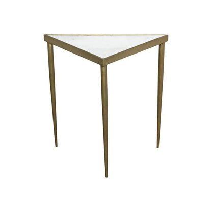 Comet Steel & Marble Top Triangle Side Table - LOOMLAN - Noir - Side Tables