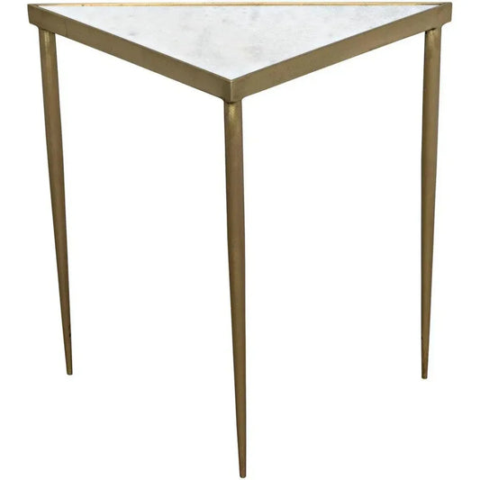 Comet Steel & Marble Top Triangle Side Table - LOOMLAN - Noir - Side Tables
