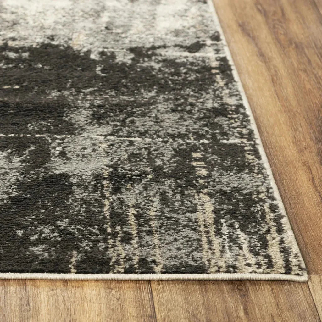 Comm Abstract Gray Kitchen Hallway Runner Rug - LOOMLAN - LOOMLAN - Area Rugs