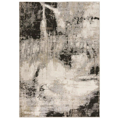 Comm Abstract Gray Kitchen Hallway Runner Rug - LOOMLAN - LOOMLAN - Area Rugs