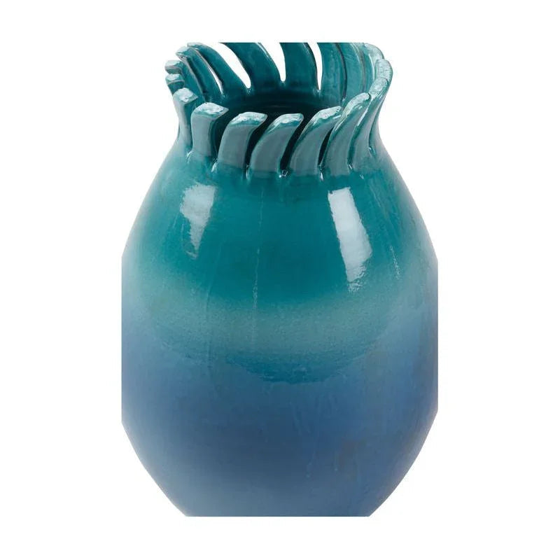 Como Blue Ombre Glaze Ceramic Vase - LOOMLAN - Wildwood - Vases & Jars