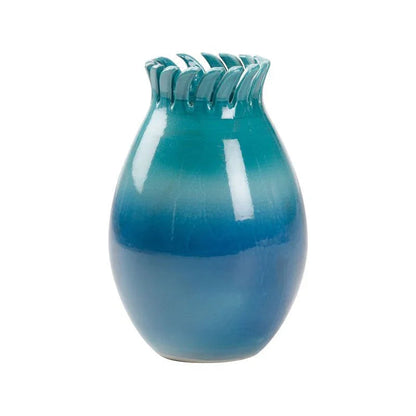 Como Blue Ombre Glaze Ceramic Vase - LOOMLAN - Wildwood - Vases & Jars