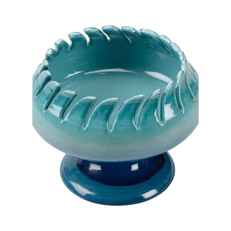 Como Ceramic Made Blue Compote Bowl - LOOMLAN - Wildwood - Boxes & Bowls