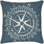 Compass Coastal Blue Throw Pillow Down Insert - LOOMLAN - LOOMLAN - Throw Pillows