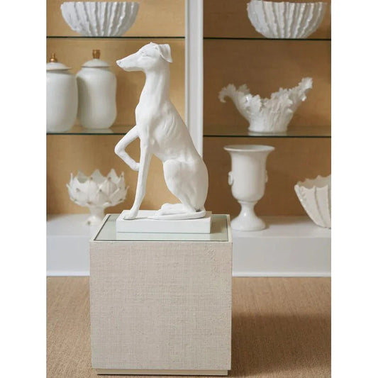 Composite Made White Greyhound Sculpture - LOOMLAN - Chelsea House - Statues & Sculptures