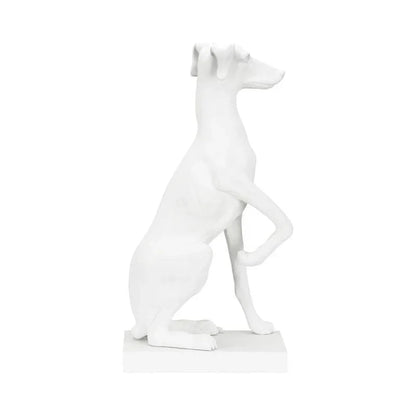 Composite Made White Greyhound Sculpture - LOOMLAN - Chelsea House - Statues & Sculptures