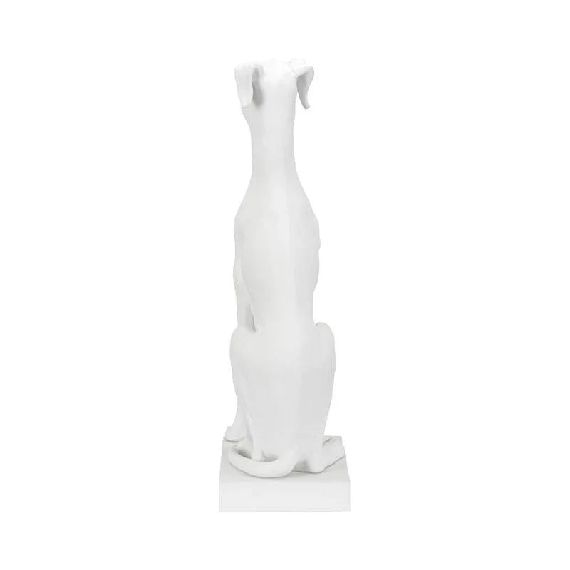 Composite Made White Greyhound Sculpture - LOOMLAN - Chelsea House - Statues & Sculptures