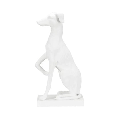 Composite Made White Greyhound Sculpture - LOOMLAN - Chelsea House - Statues & Sculptures
