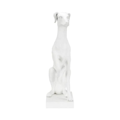 Composite Made White Greyhound Sculpture - LOOMLAN - Chelsea House - Statues & Sculptures